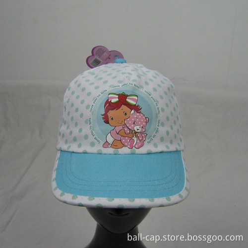 cartoon children hats polka dotted baseball cap